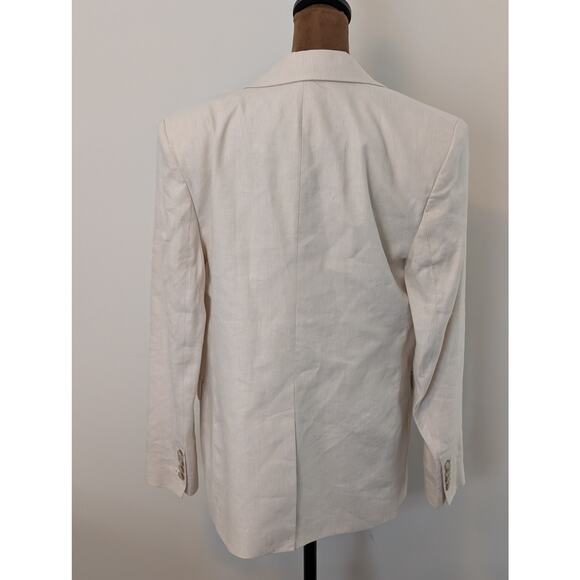 NWT Banana Republic Lena Linen Blend Blazer Ivory XS Italian Fabric - Picture 4 of 11